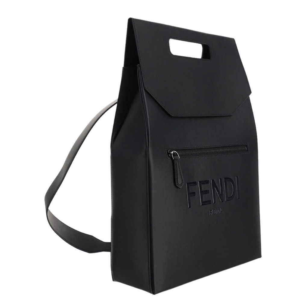 

Fendi Black Leather Pack Backpack
