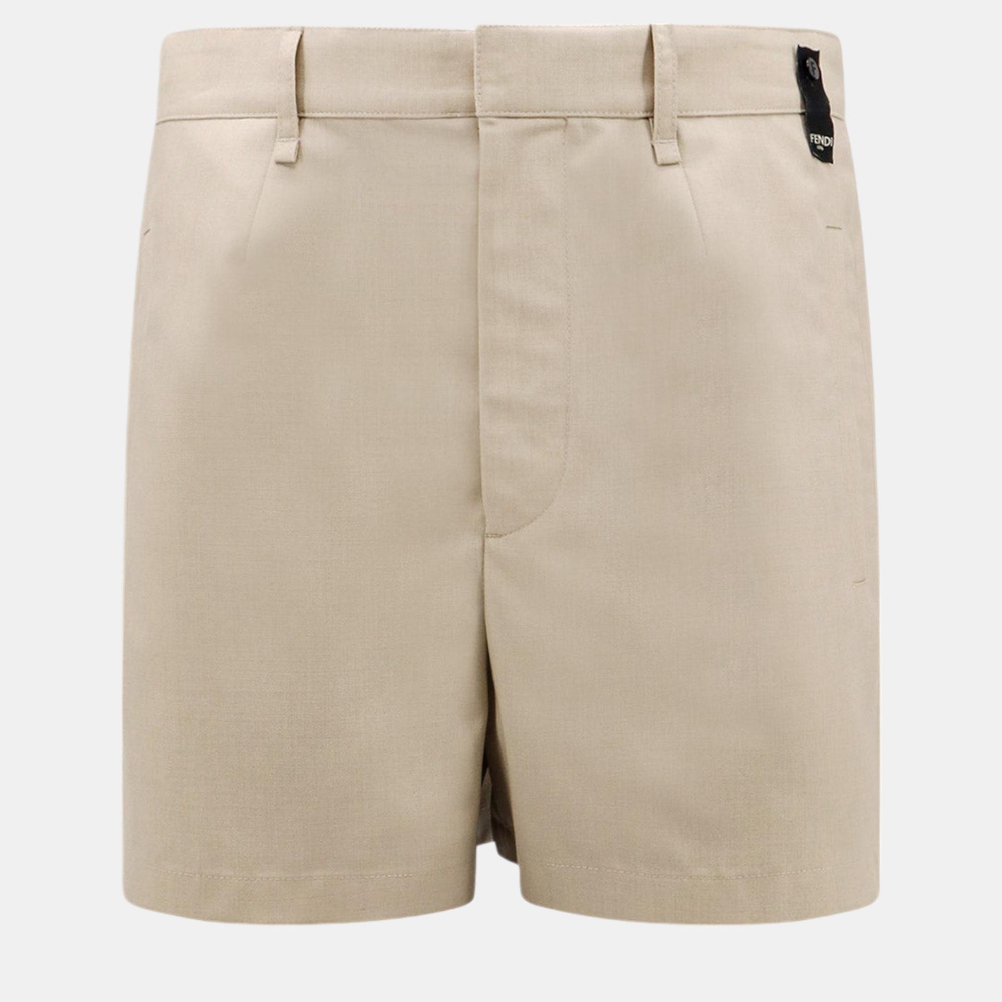 

Fendi Beige Wool Shorts