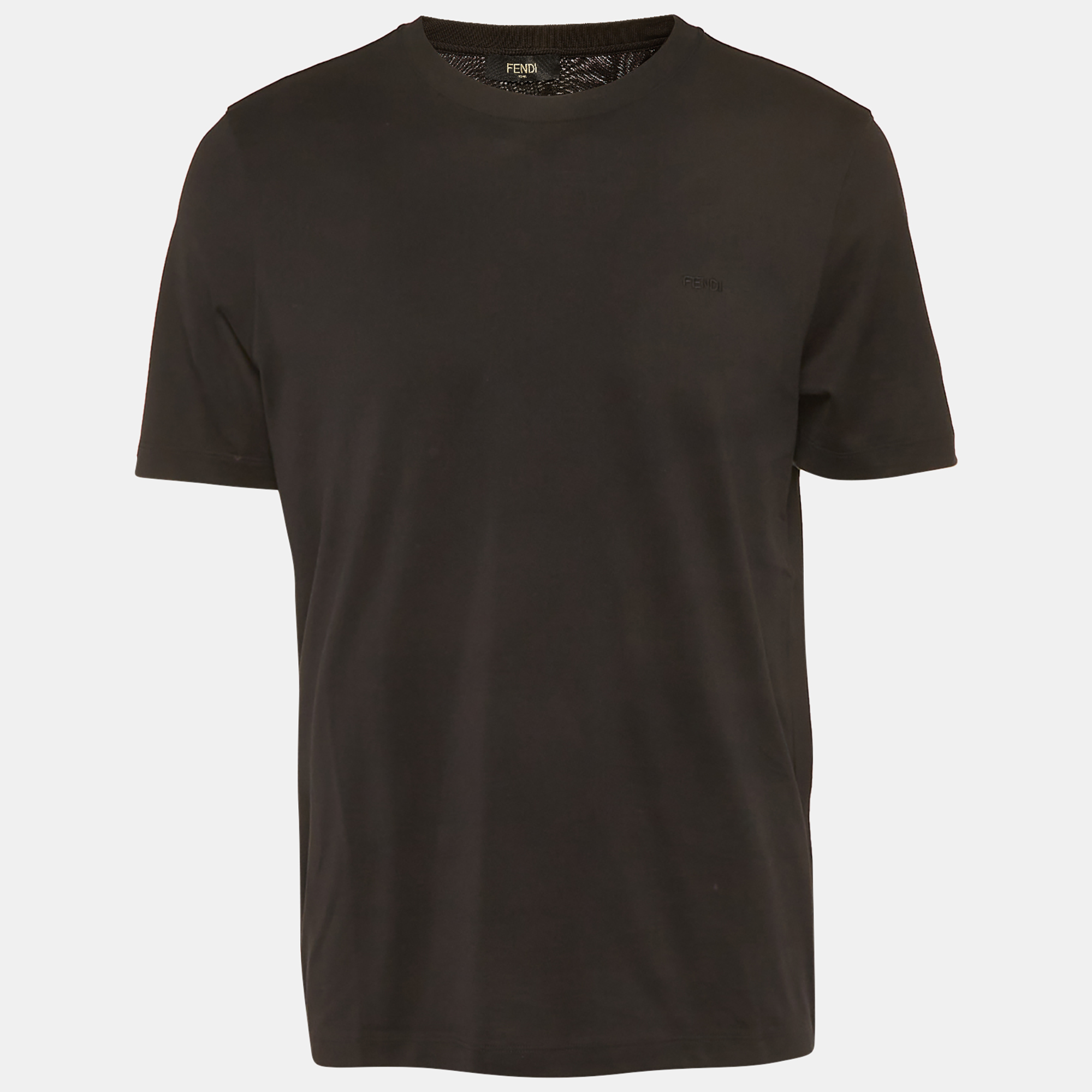 

Fendi Black Jersey Logo Detail T-Shirt XL