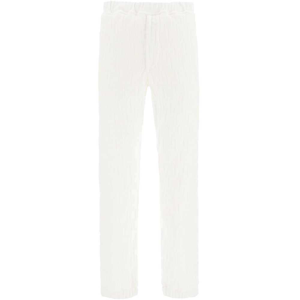 Pre-owned Fendi White All Over Ff Padded Jogger Pants Size Eu 46
