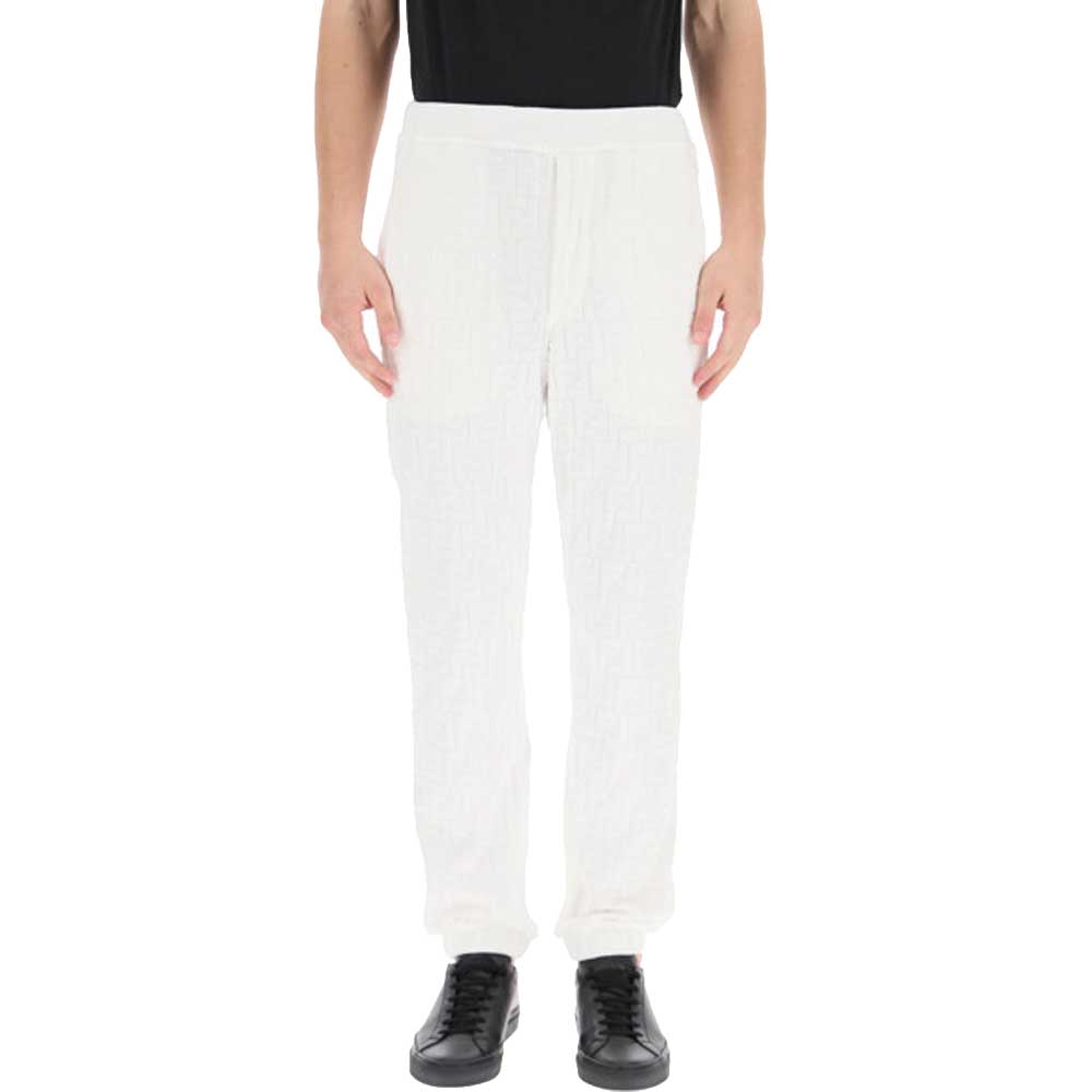 

Fendi White All Over FF Padded Jogger Pants Size EU 50