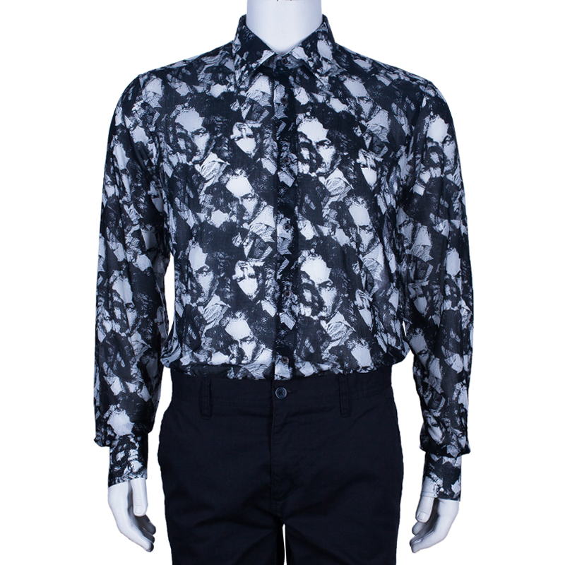 

Fendi Men's Black Printed Shirt