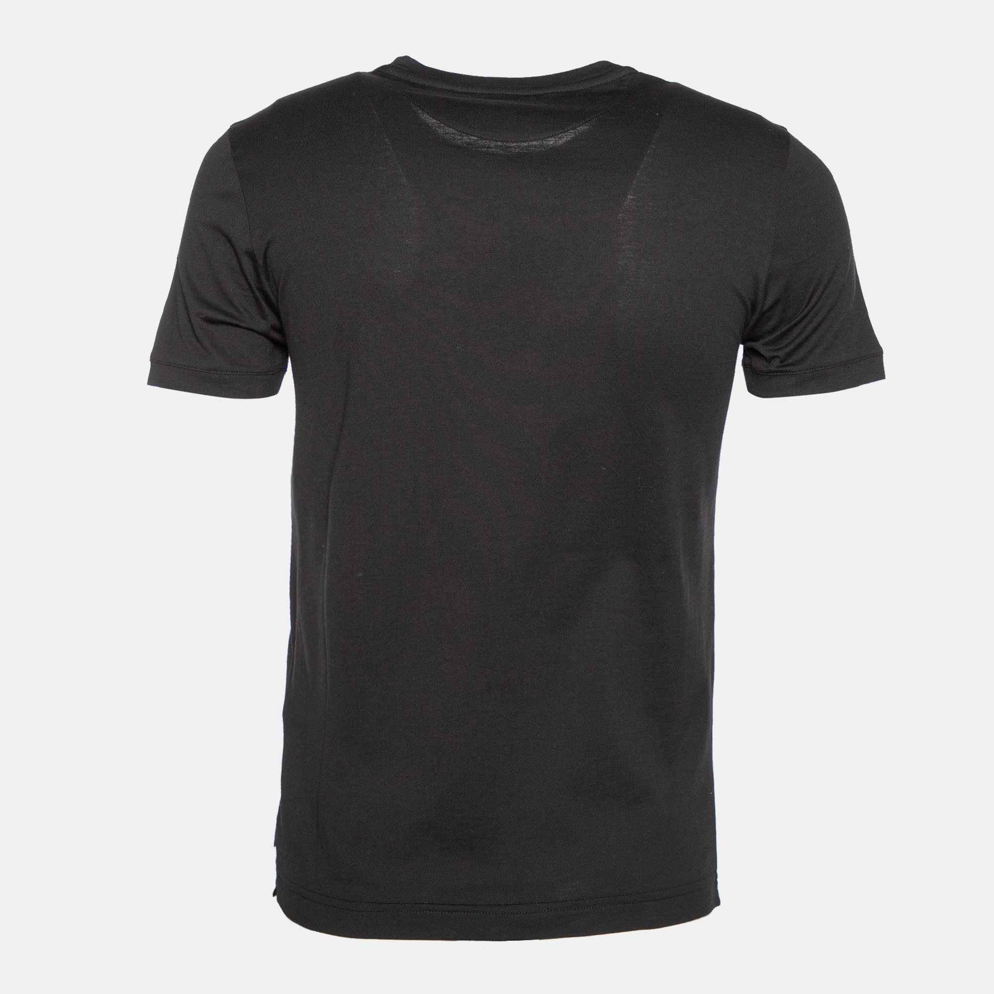 

Fendi Black Cotton Logo Embellished Short Sleeve T-Shirt