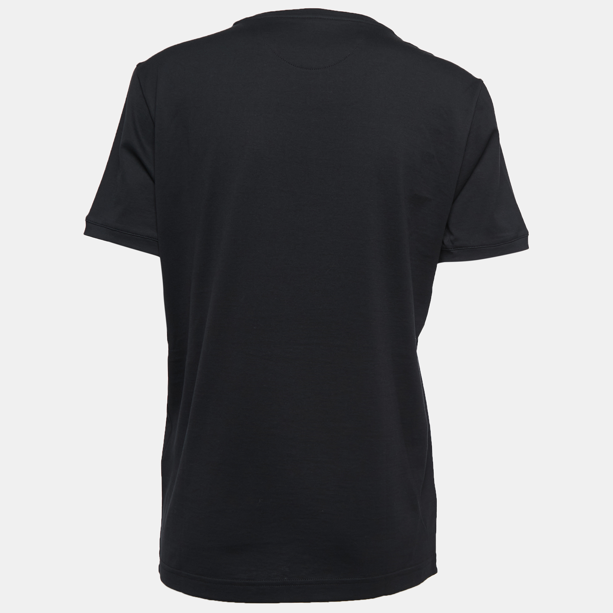 

Fendi Black Cotton FF Applique T-Shirt