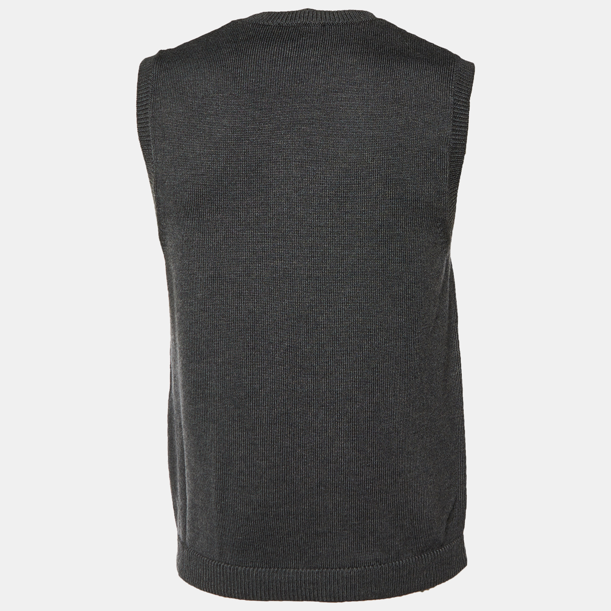 

Fendi Charcoal Grey Fleece Wool Sweater Vest