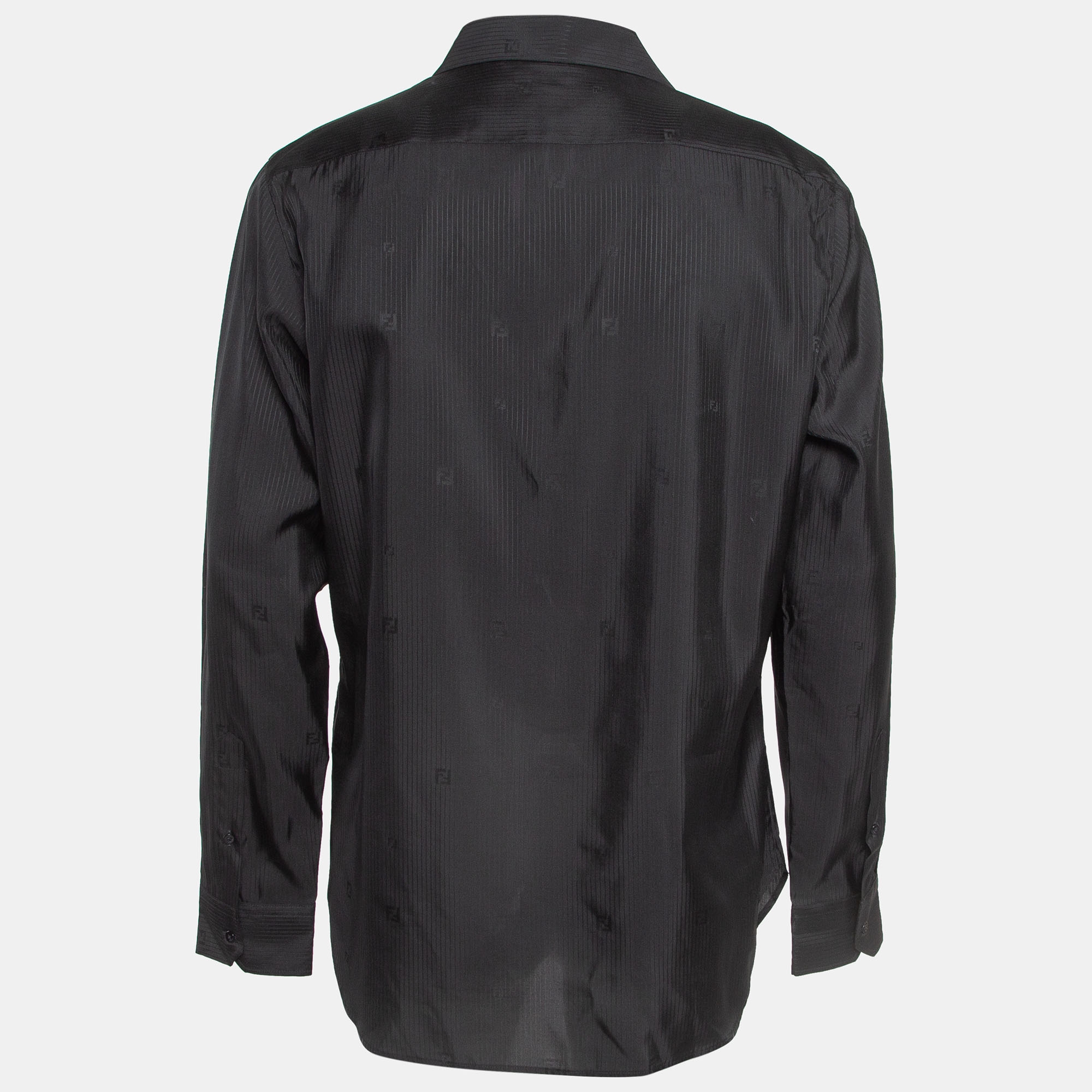 

Fendi Black Pinstripe Crepe Long Sleeve Shirt