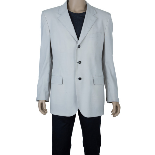 

Fendi Giacca Kid Mohair Stretch Cream Blazer Jacket