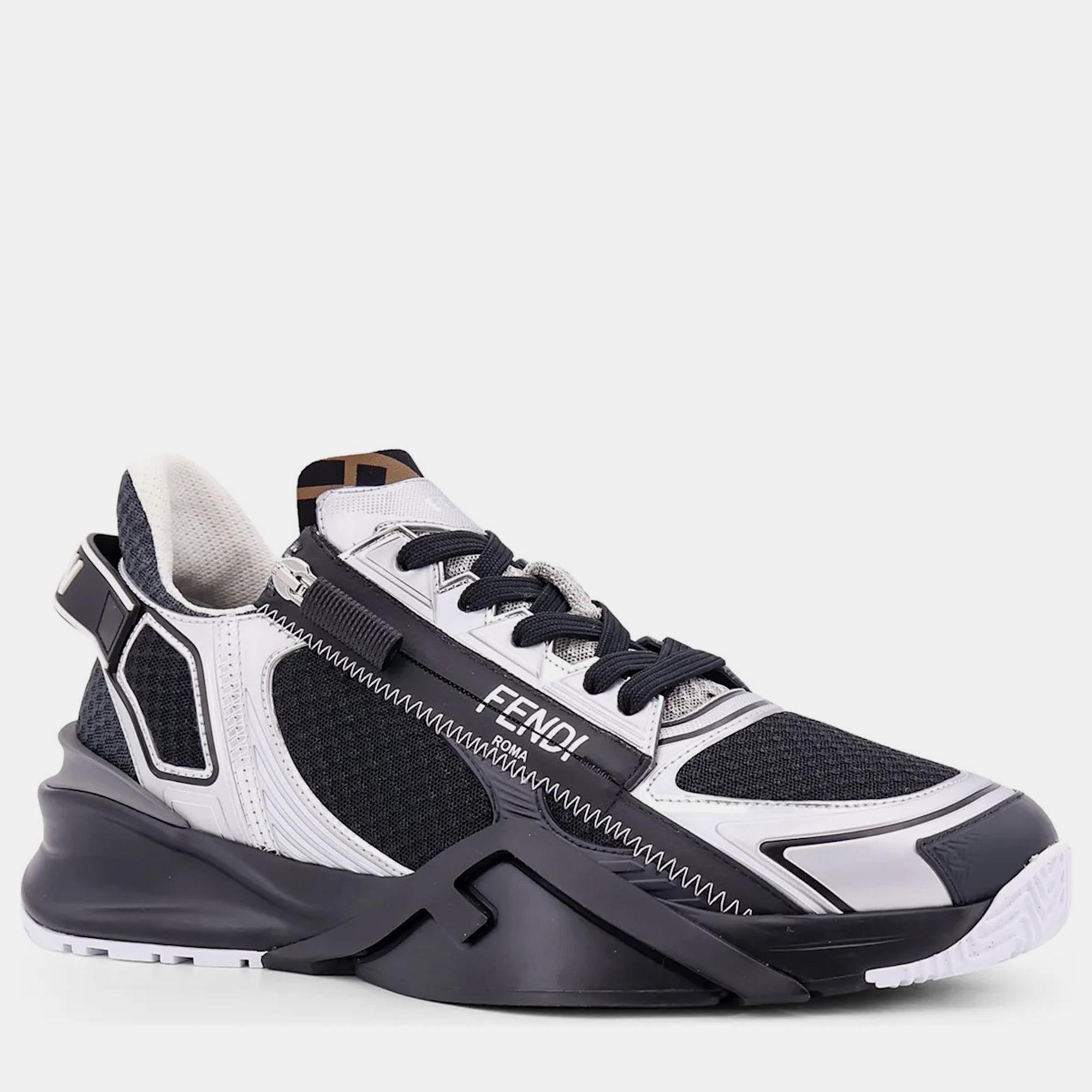 

Fendi Black/White Flow Sneakers UK 7