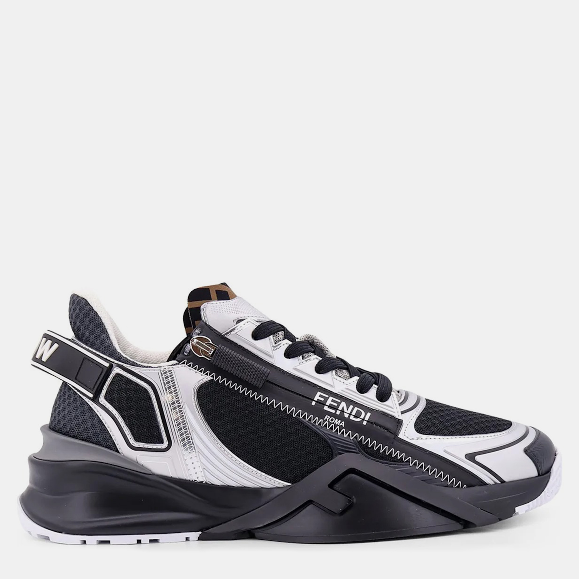 

Fendi Black/White Flow Sneakers UK 8