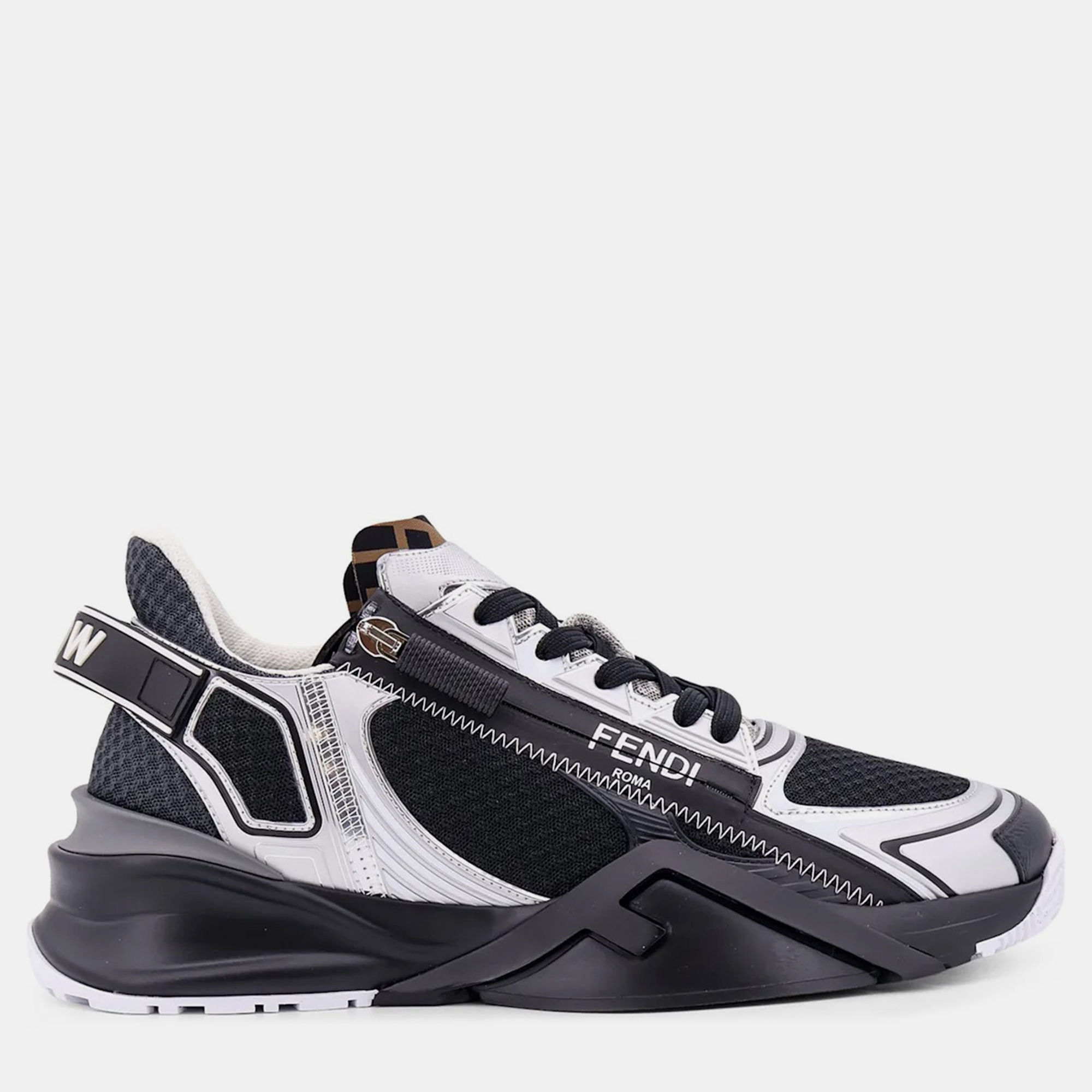 

Fendi Black/White Flow Sneakers UK 9