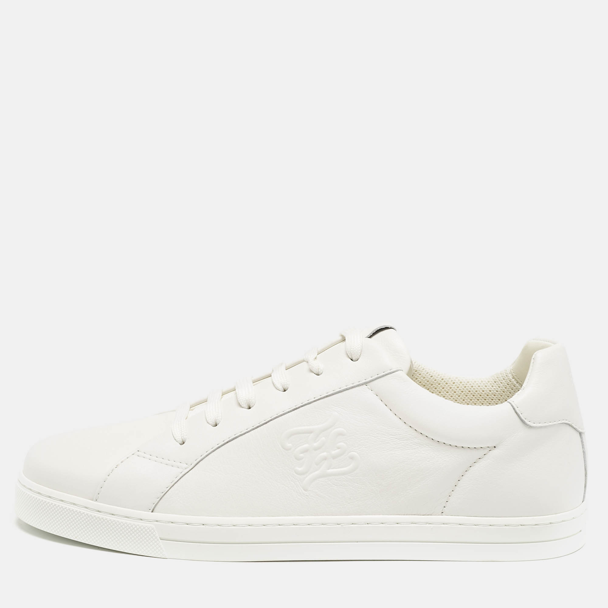 

Fendi White Leather Low Top Sneakers Size