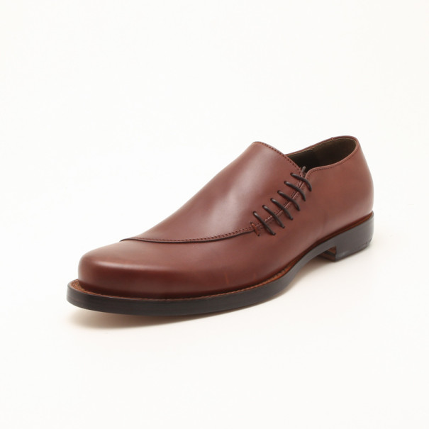 Fendi Light Brown Side Laced Men's Loafers Size 43