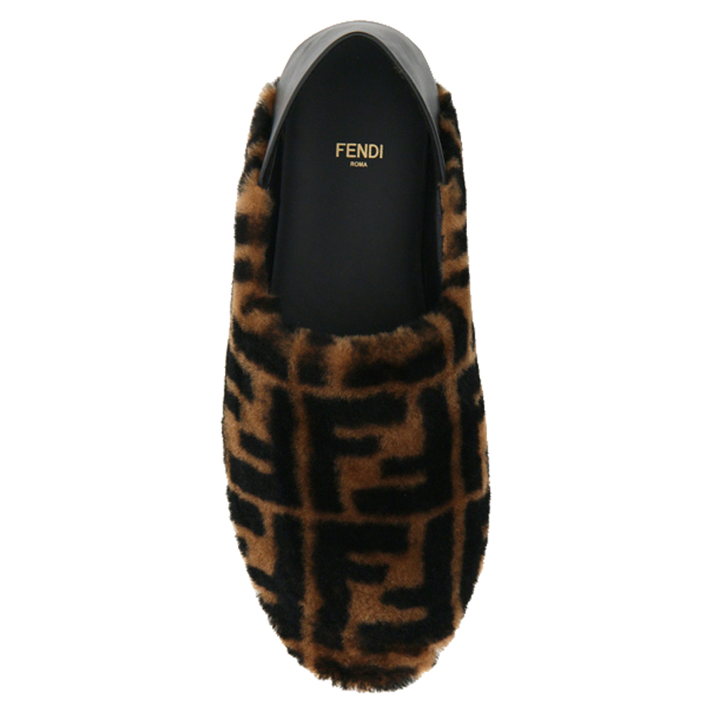 

Fendi Brown Sheepskin Signature Slippers Size UK 5/EU