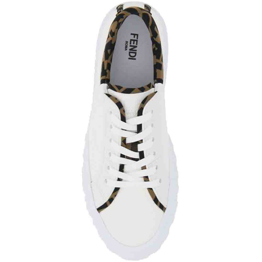 

Fendi White FF-trim leather Force Sneakers Size UK 6 (EU
