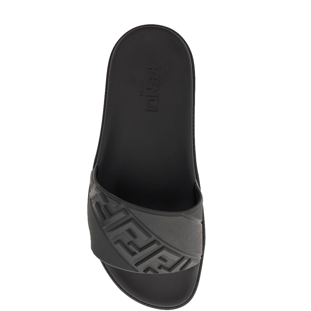 

Fendi Black rubber footbed Slides Size EU  (UK 7