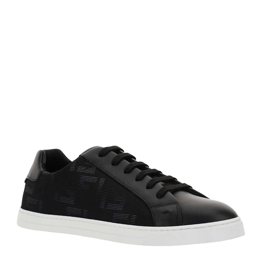 

Fendi Black FF Canvas Flash Sneakers Size UK 7/EU