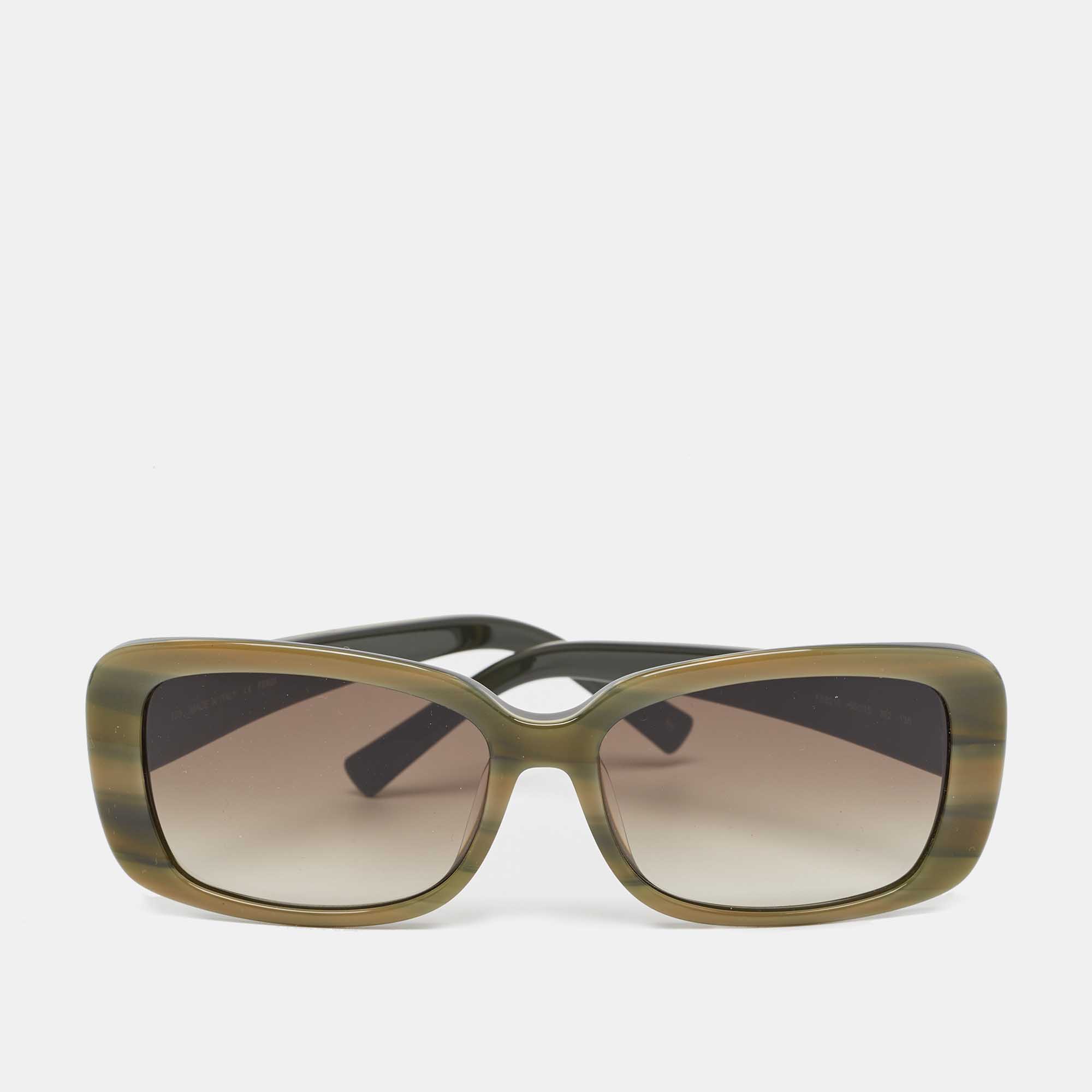 Pre-owned Fendi Green Gradient Fs5210 Rectangular Sunglasses