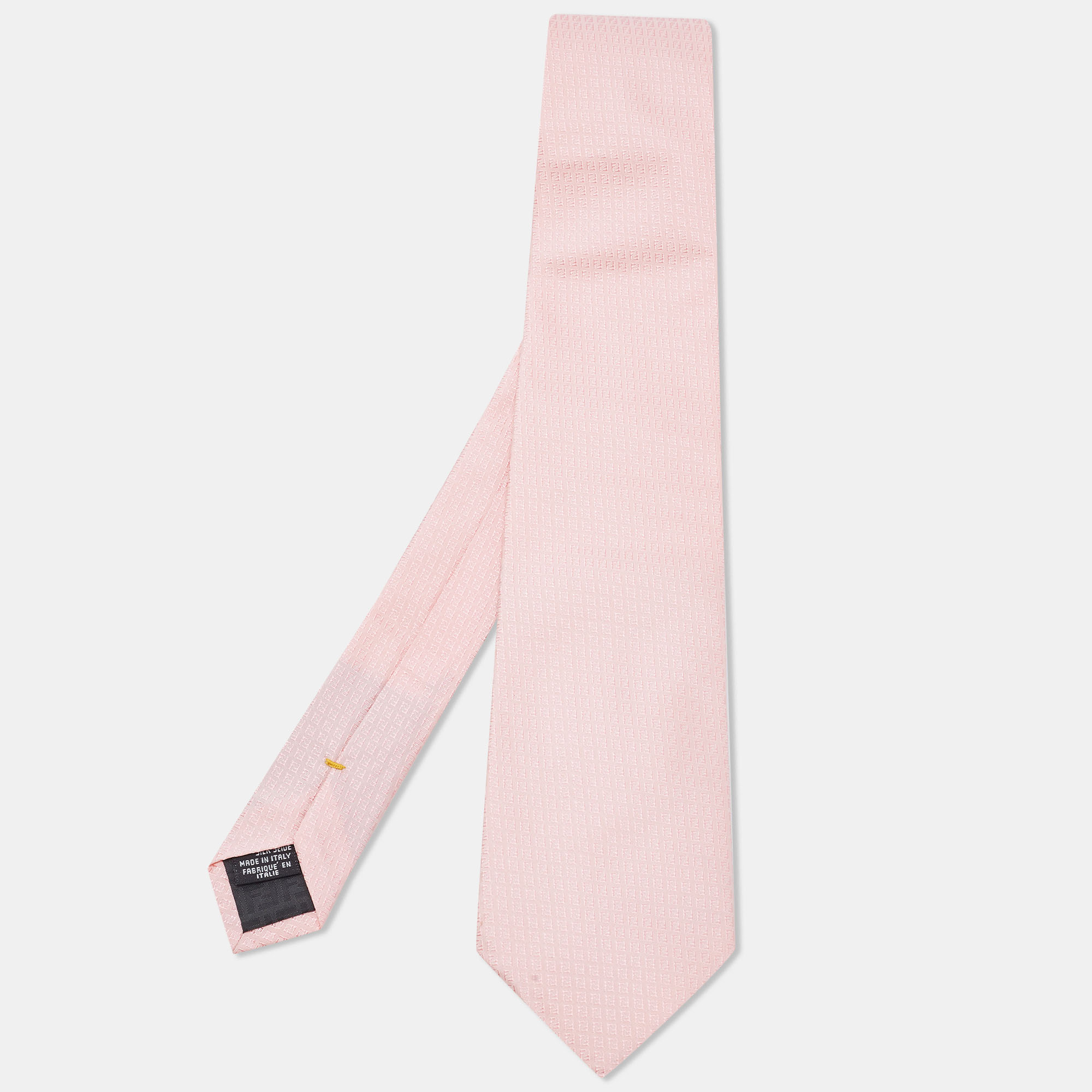 

Fendi Light Pink FF Patterned Silk Tie
