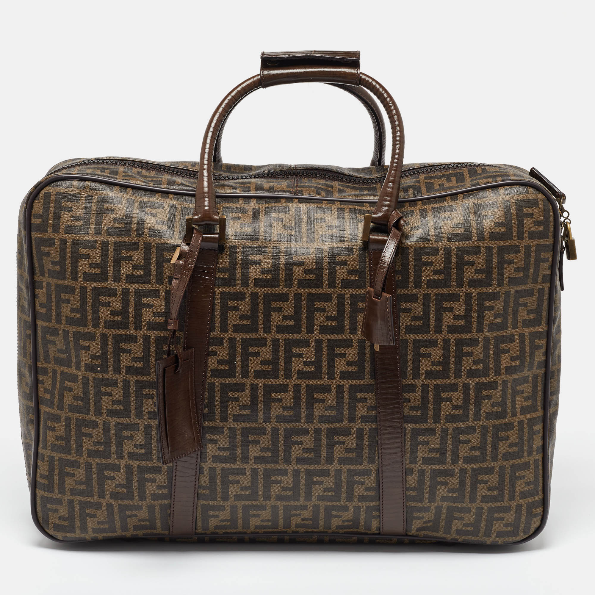 

Fendi Brown Zucca Coated Canvas and Leather Suitcase