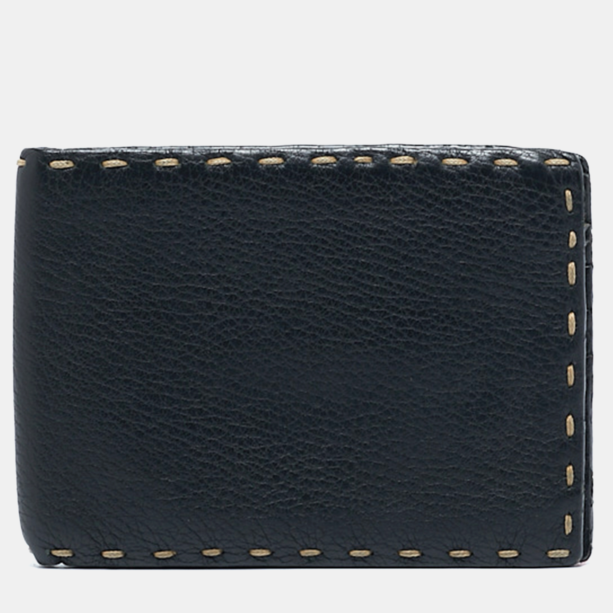 

Fendi Black Selleria Leather Bifold Wallet, Brown