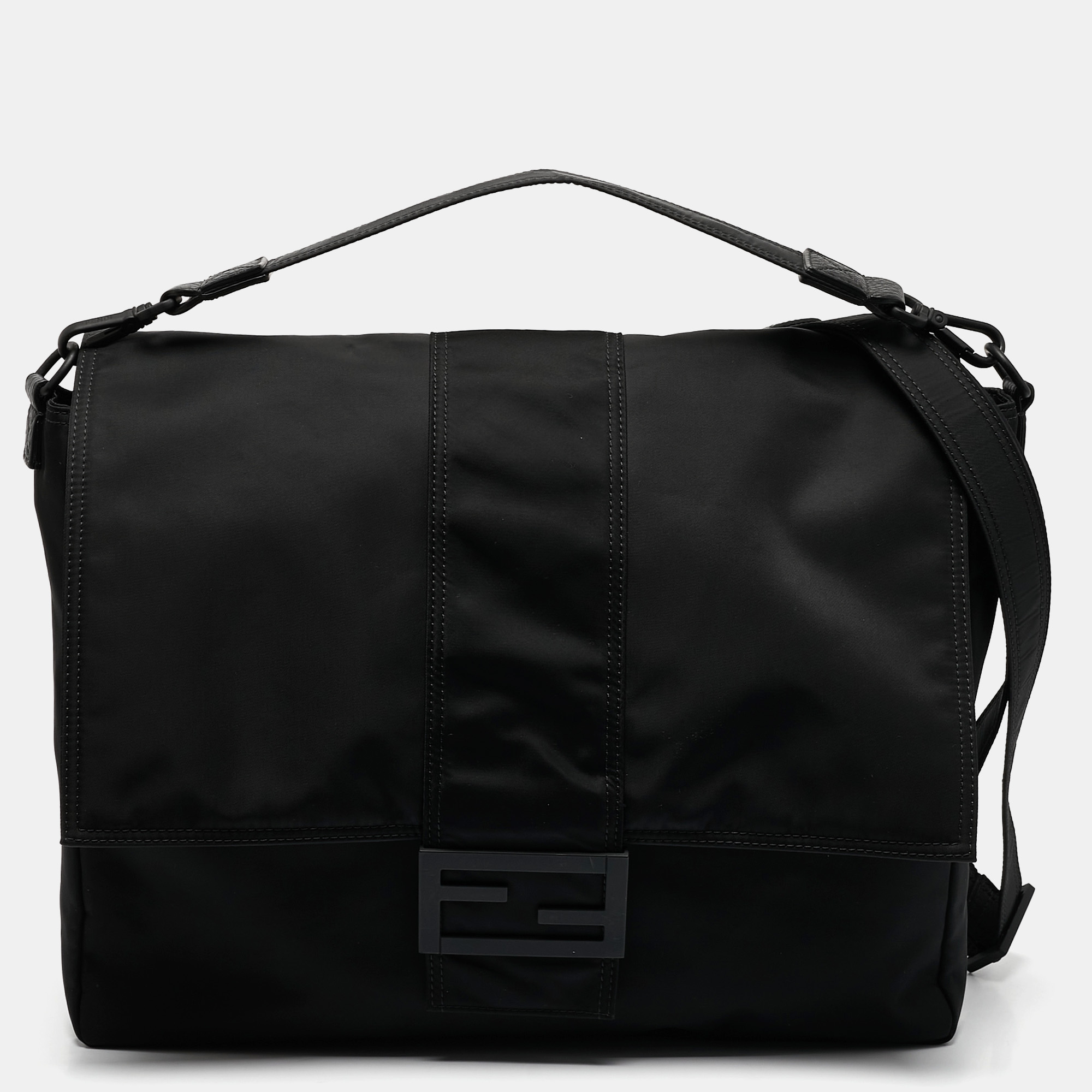 

Fendi Black Econyl Baguette Messenger Bag