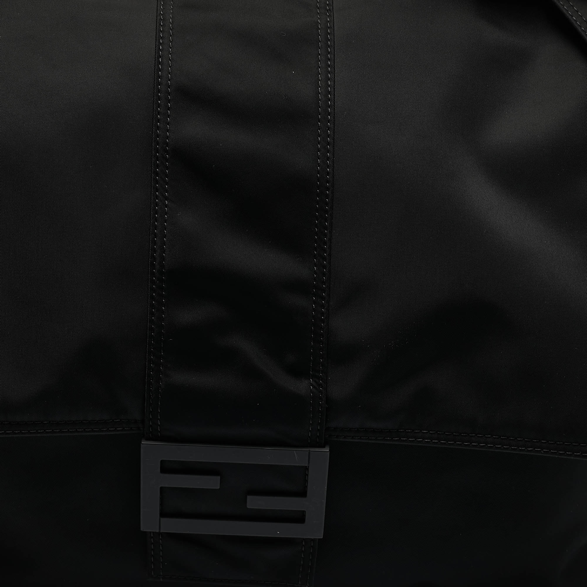 Fendi Black Econyl Baguette Messenger Bag 