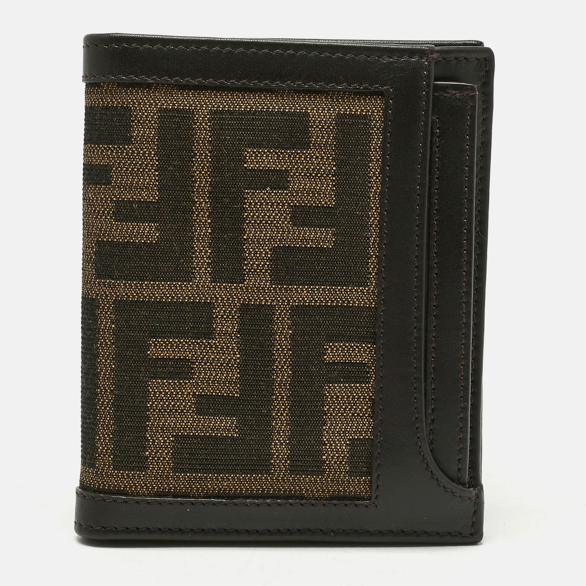 

Fendi Tobacco Zucca Canvas and Leather Bifold Wallet, Brown