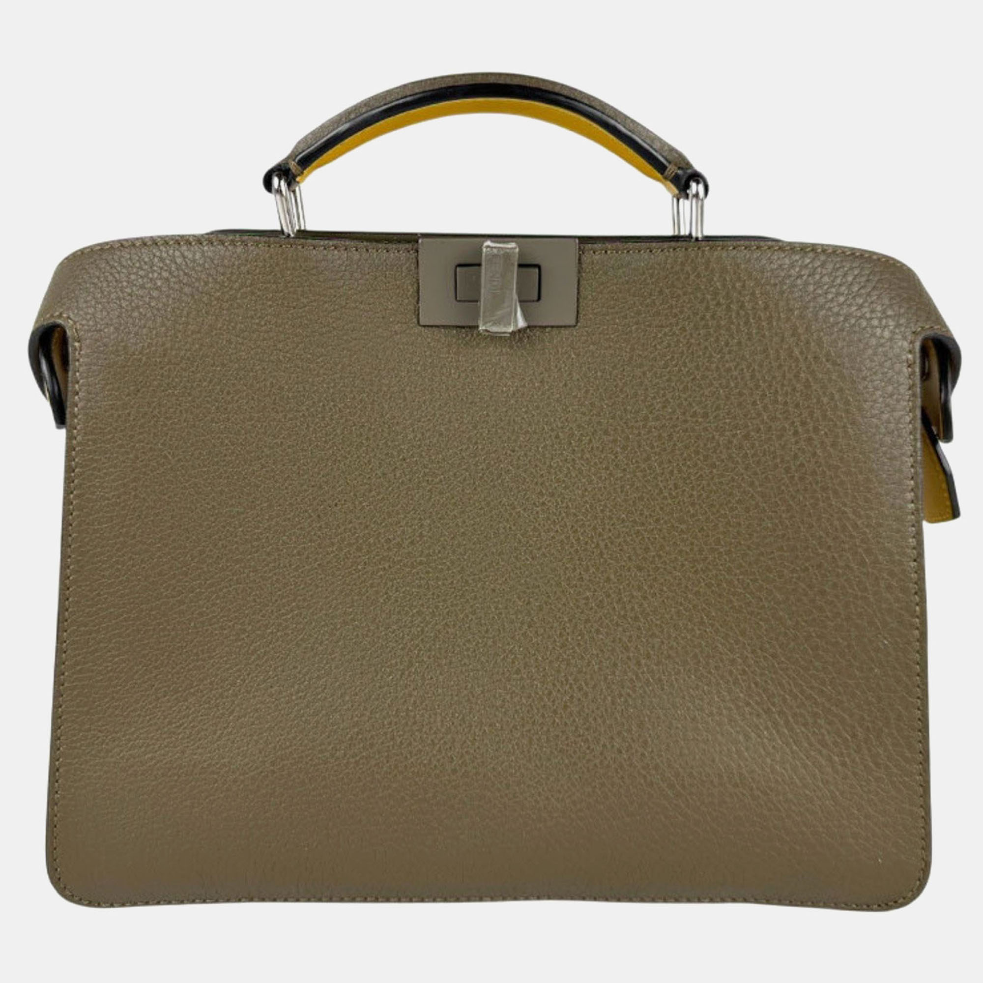 

Fendi Peekaboo ISeeU Khaki/Yellow Leather Shoulder Bag, Green