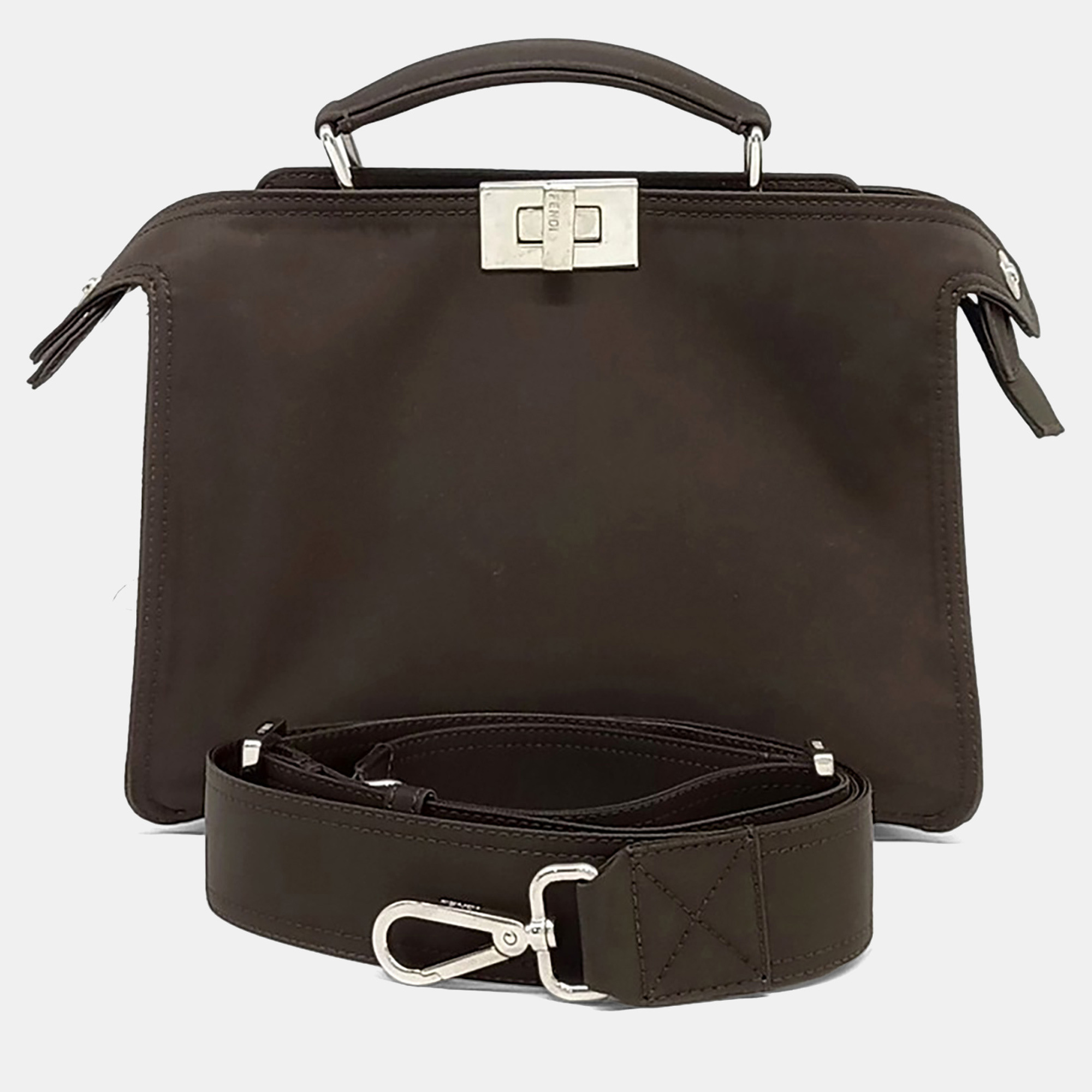 

Fendi Brown Fabric Peekaboo I See U Mini