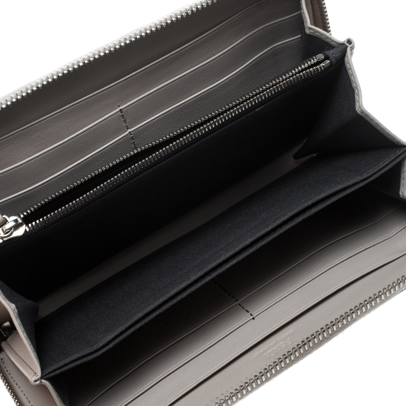 

Fendi Grey Leather Monster Zip Around Wallet