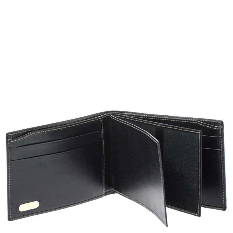 

Fendi Tobacco Coated Canvas Pequin Bifold Wallet, Black