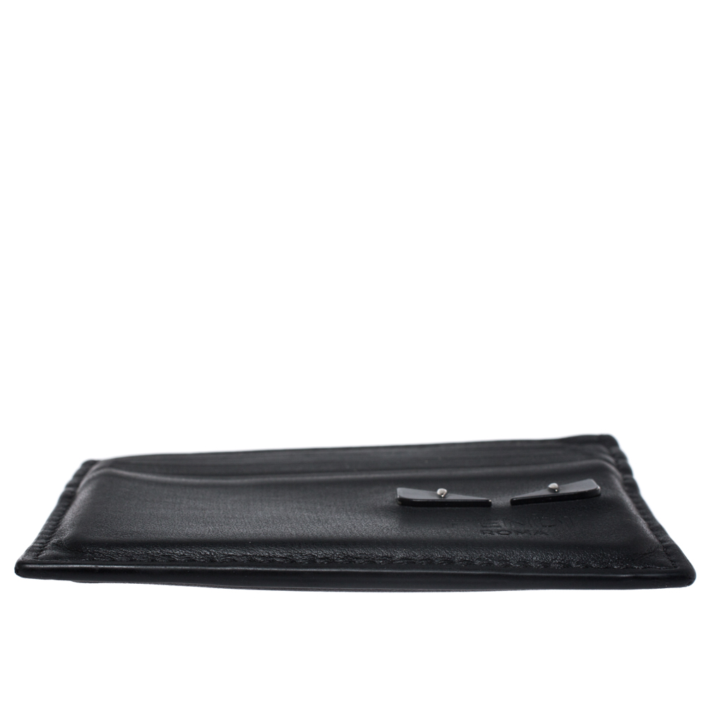 LOUIS VUITTON Monogram Gusset Card Holder Black 1255660