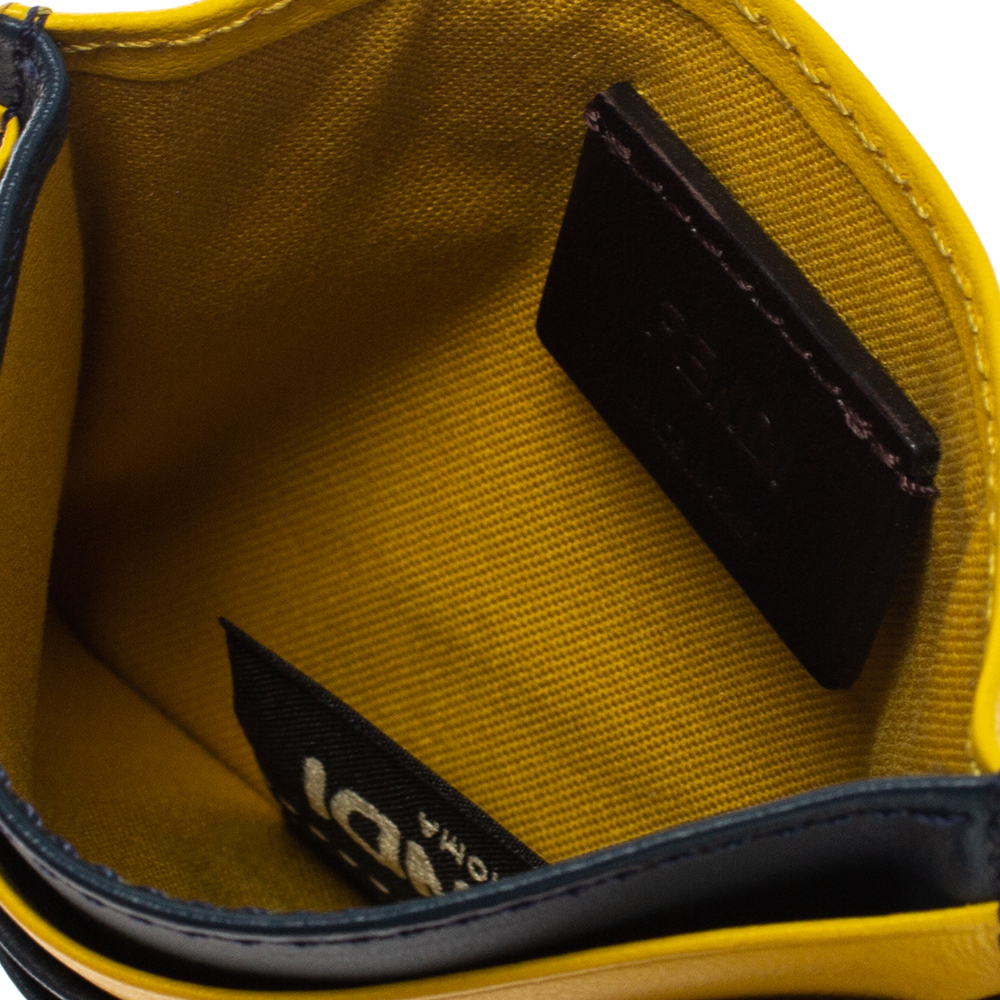 

Fendi Blue/Yellow Leather Monster Eye Card Holder