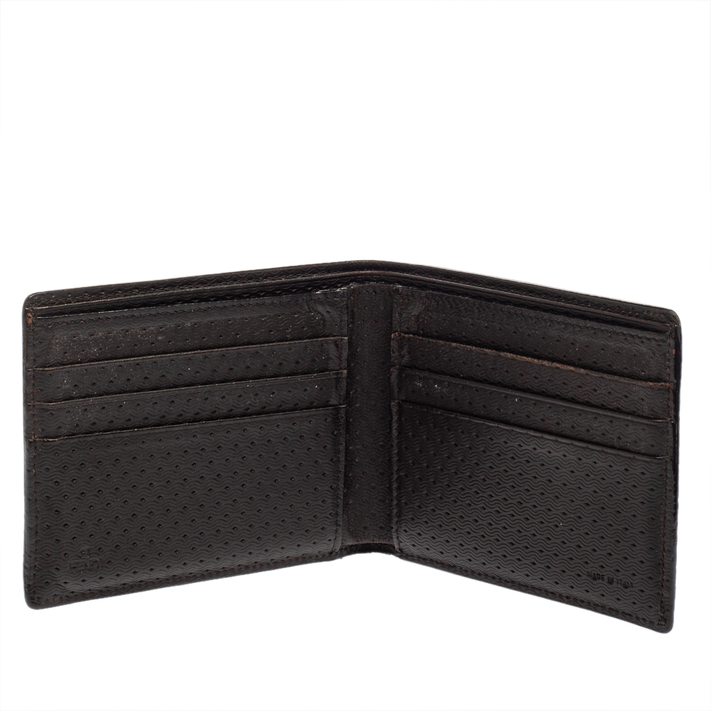 

Fendi Dark Brown Woven Leather Bifold Wallet