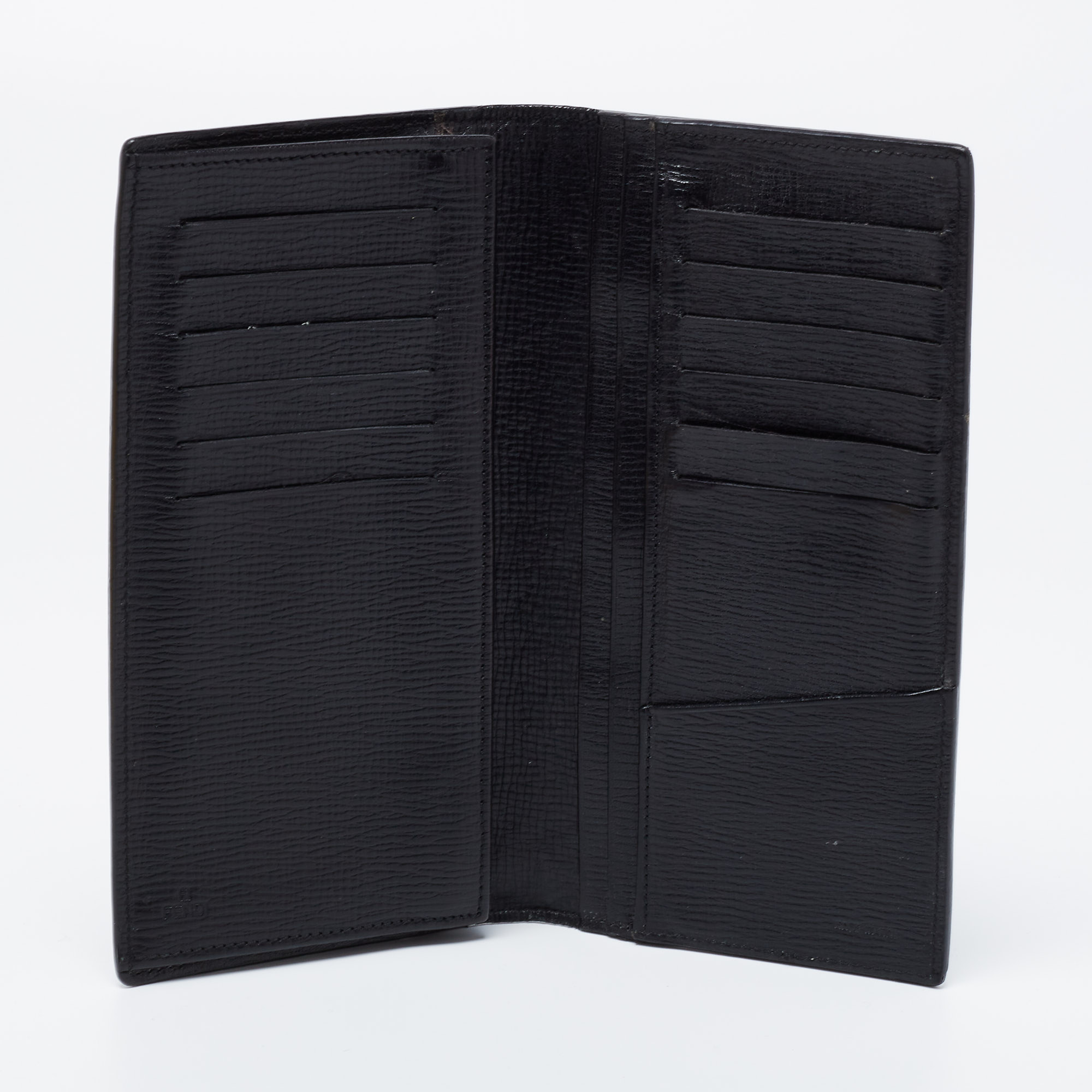 

Fendi Black Coated Canvas Long Wallet