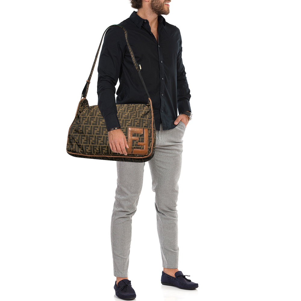 

Fendi Brown Tobacco Zucca Nylon Messenger Bag