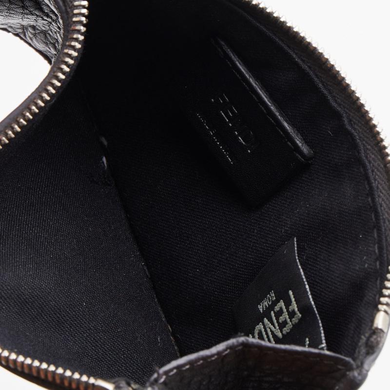 

Fendi Grey Leather Zip Card Holder