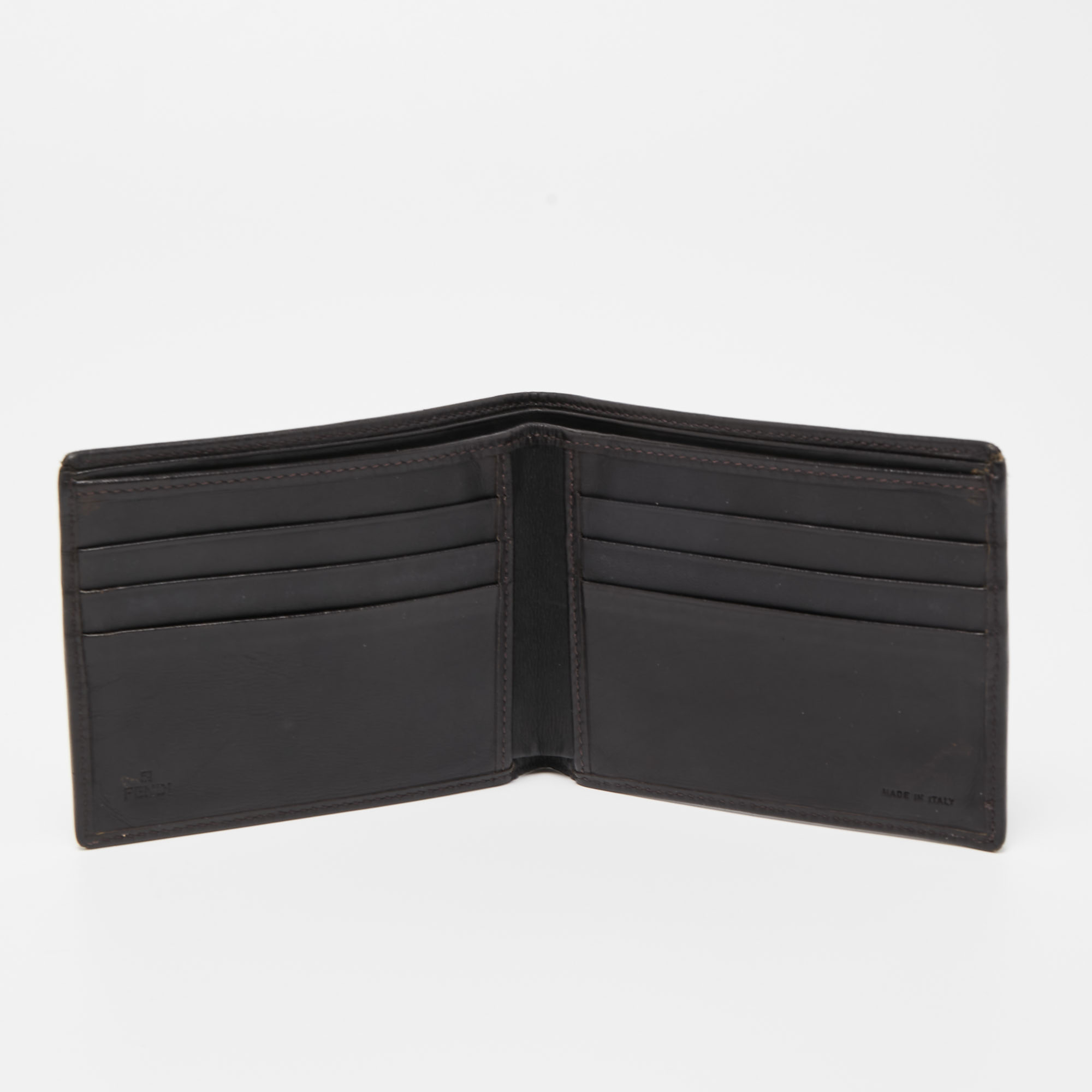 

Fendi Brown/Beige Zucchino Canvas and Leather Bifold Wallet