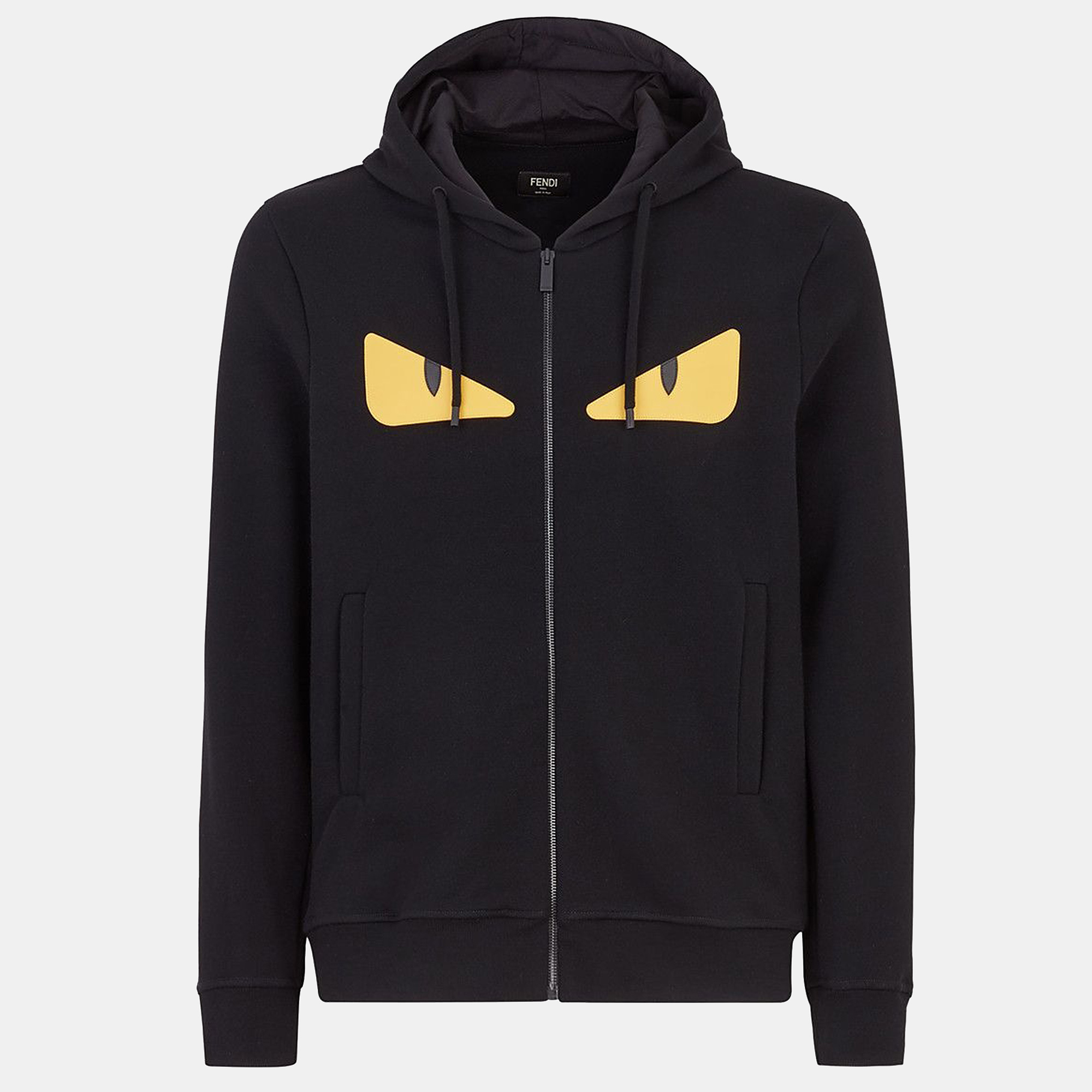 

Fendi Black Monster Eyes Appliqued Wool Blend Hoodie L