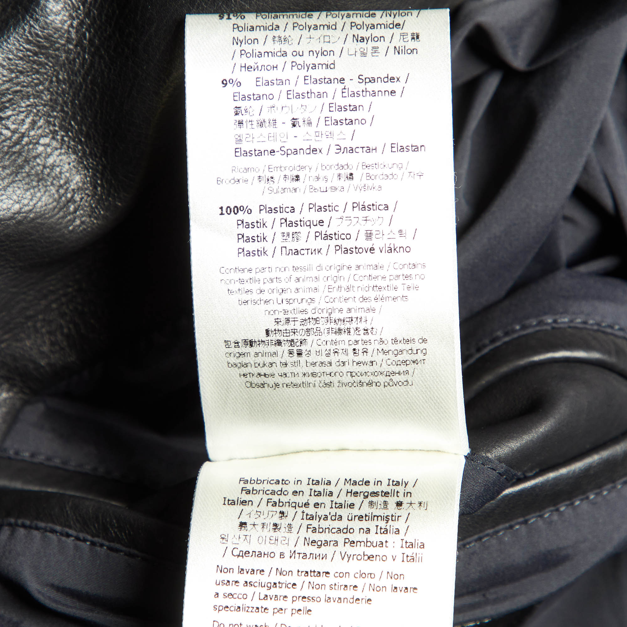 Fendi Black Leather Studded Biker Jacket L 