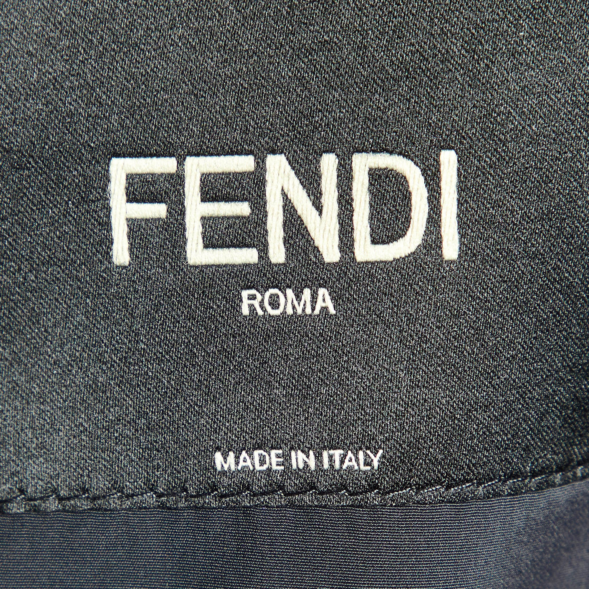 Fendi Black Leather Studded Biker Jacket L 