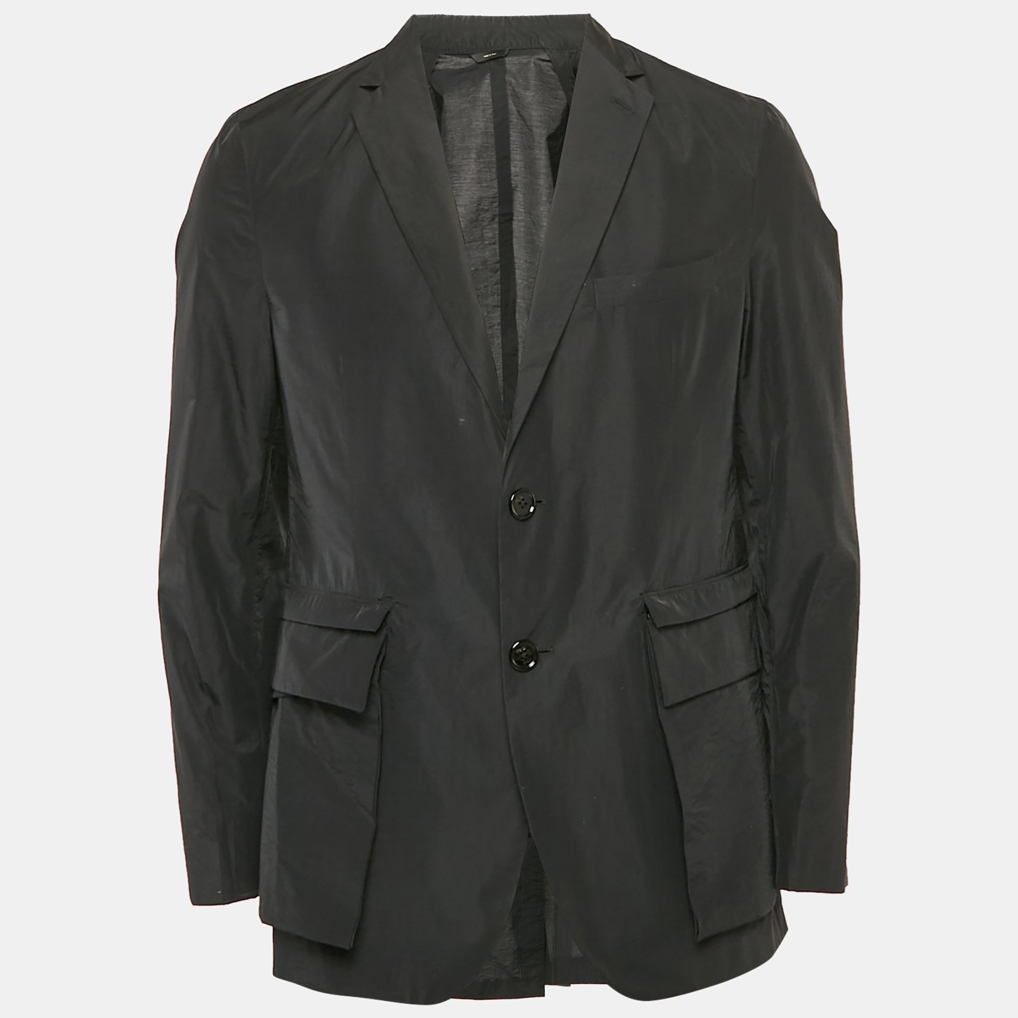 

Fendi Black Cotton Detachable Pocket Single Breasted Blazer L