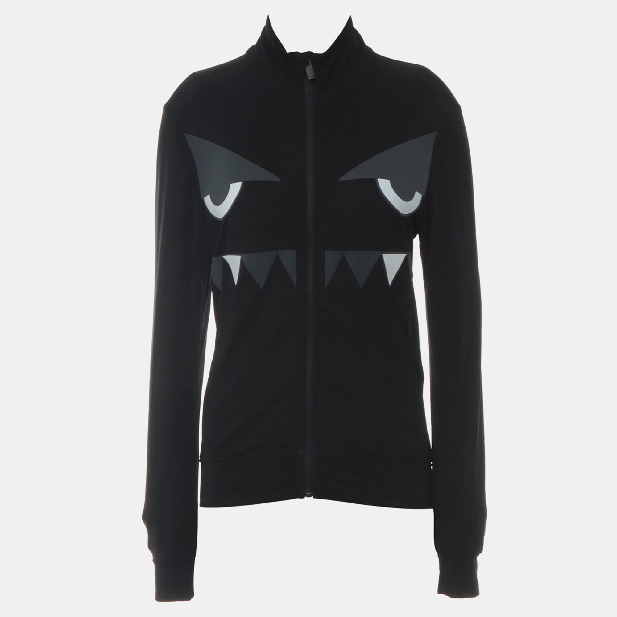 

Fendi Black Nylon, Spandex Monster Zip-Up Jacket