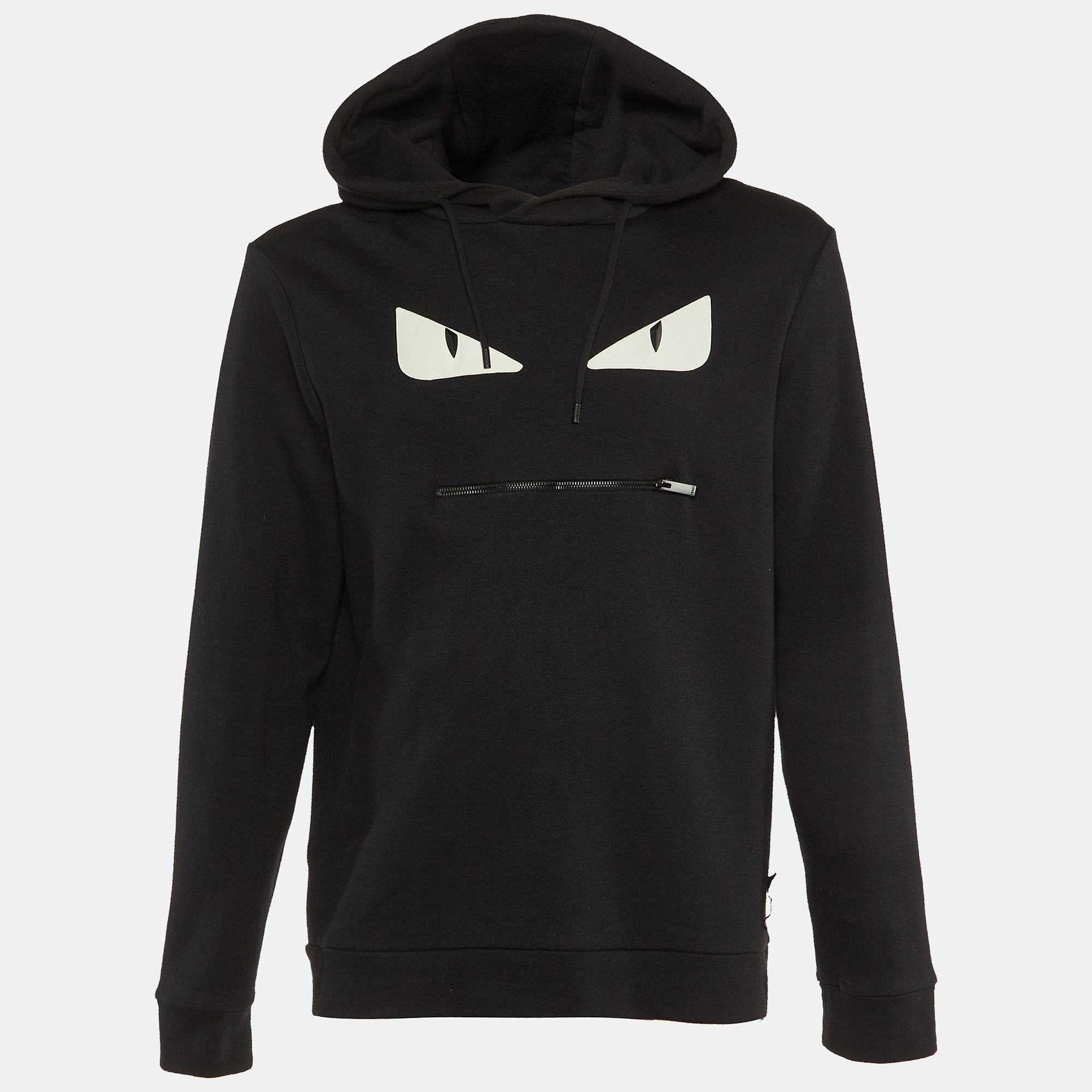 

Fendi Black Monster Eyes Patch Detail Cotton Knit Hoodie L