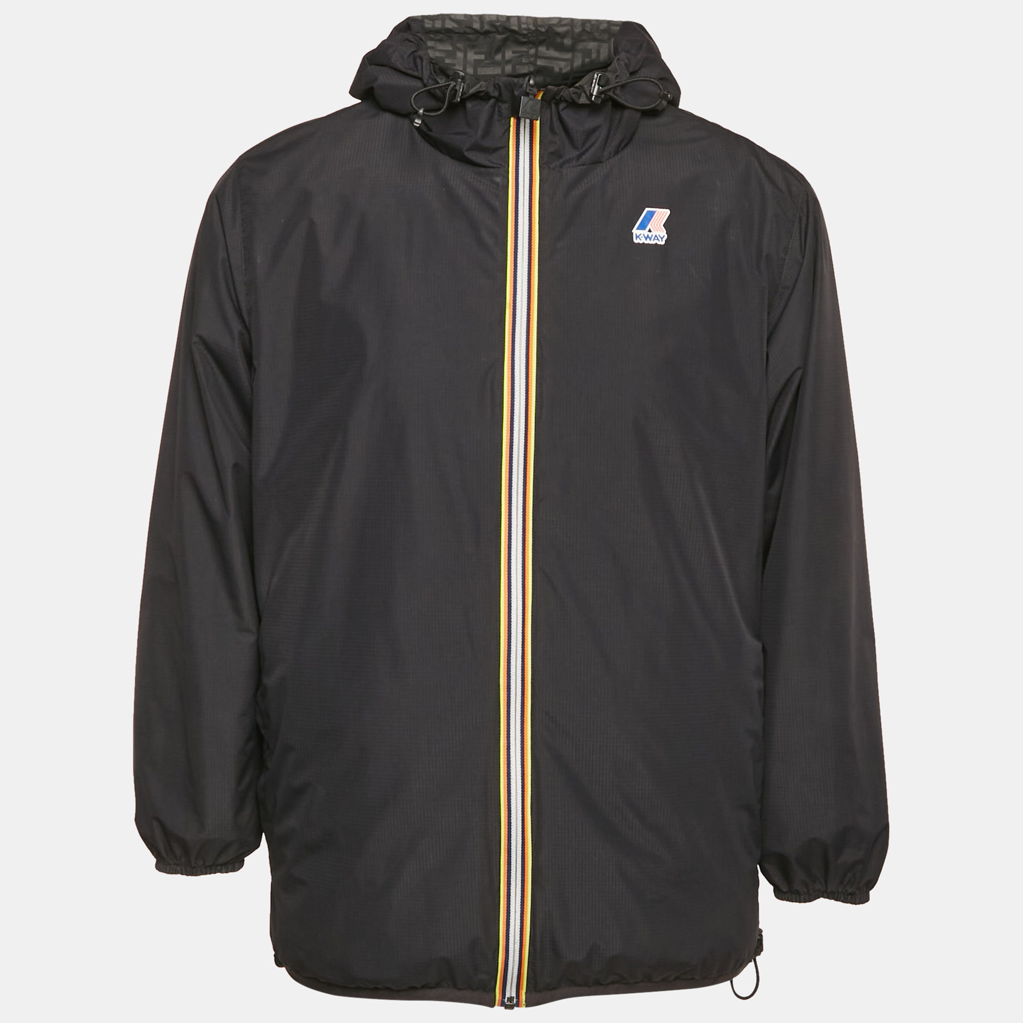 

Fendi Black Forever Fendi Synthetic K-Way Reversible Jacket M