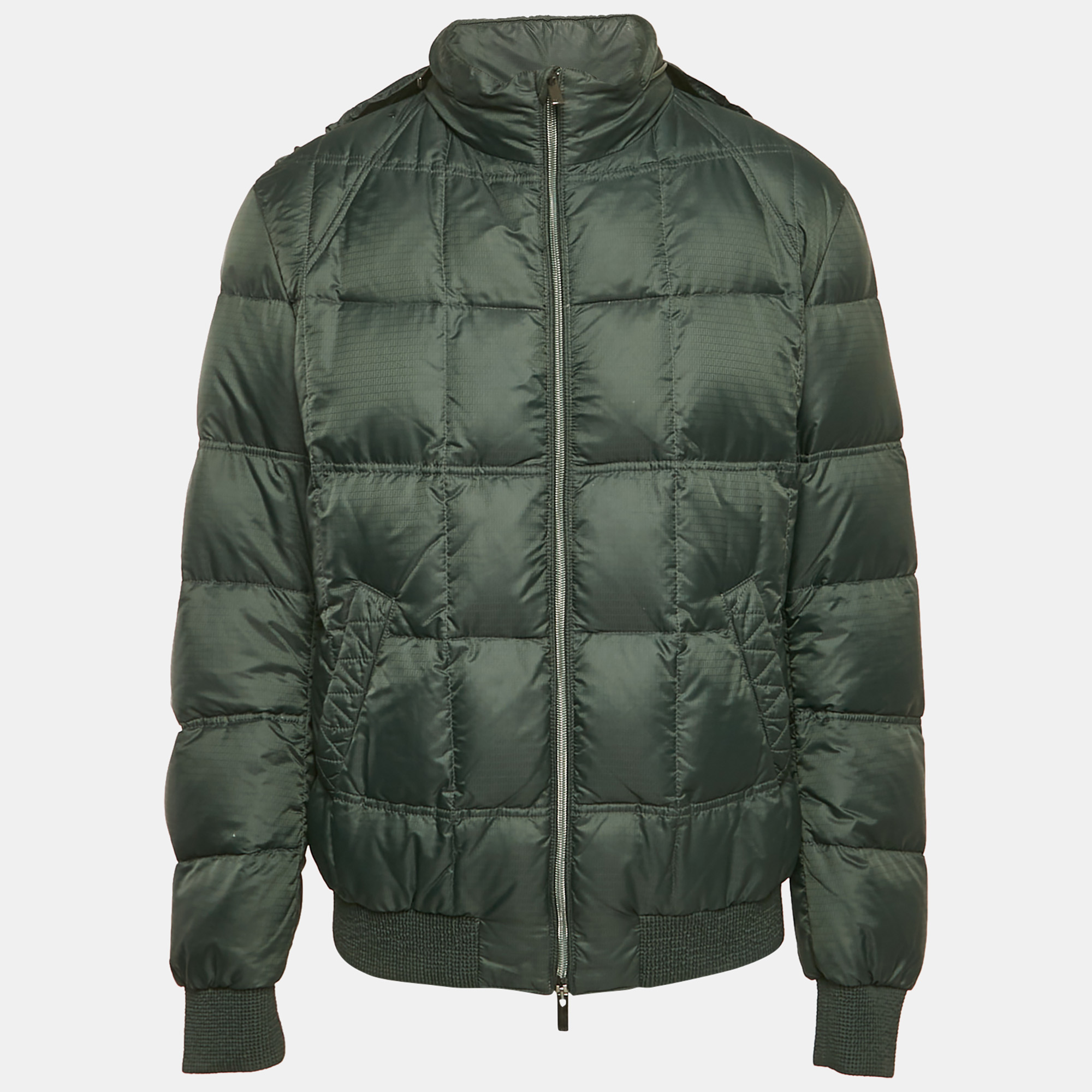 

Fendi Green Nylon Zip-Up Puffer Jacket XXXL
