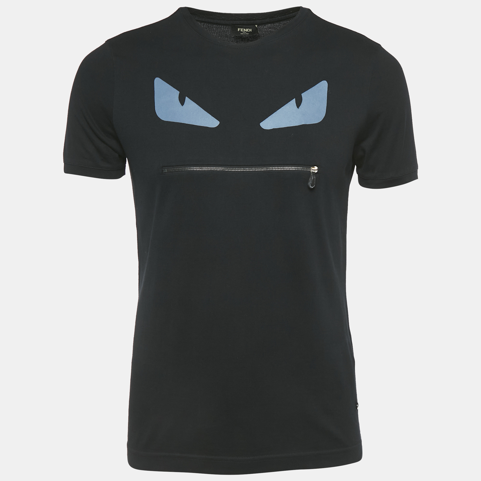 

Fendi Black Monster Bug Zipper Detail Cotton T-Shirt M