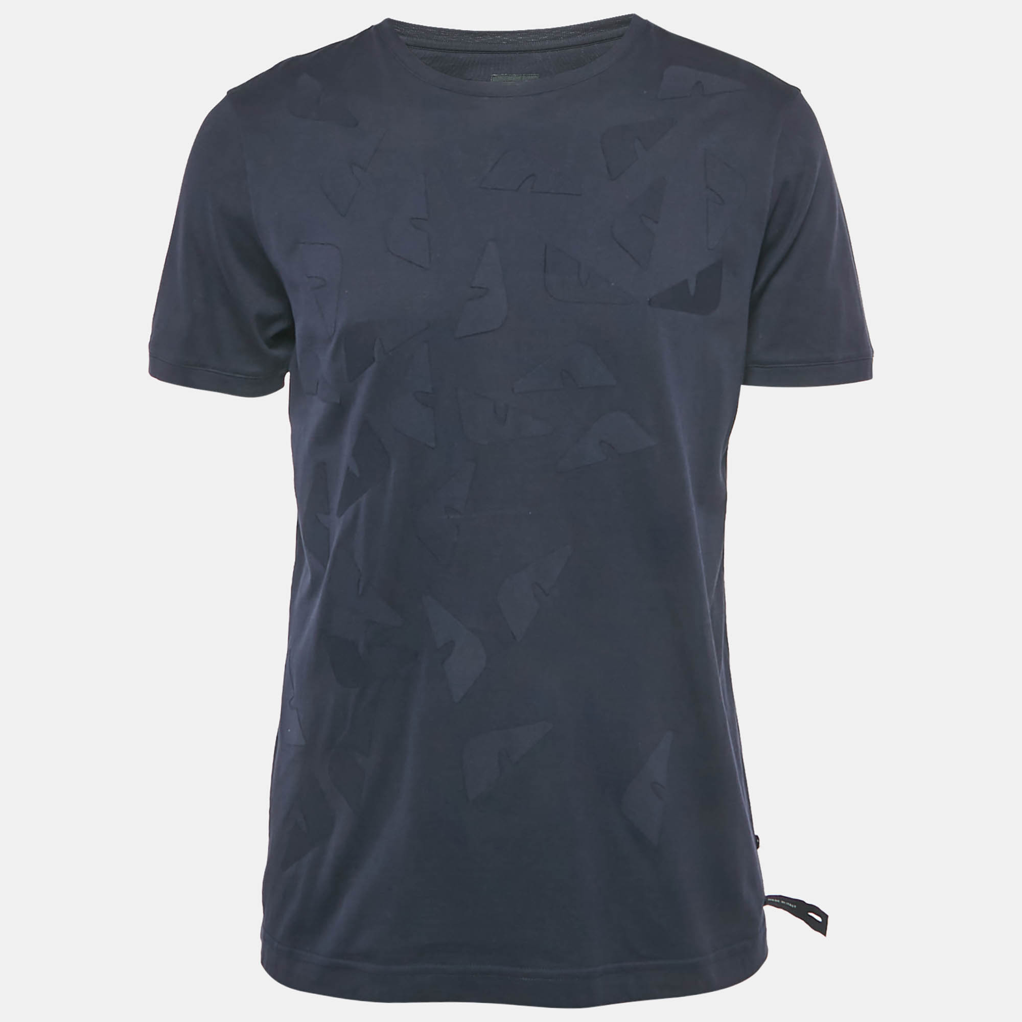 

Fendi Blue Applique Cotton Crew Neck T-Shirt M, Navy blue