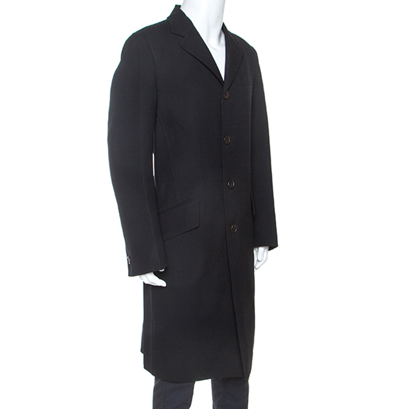 

Fendi Black Wool Twill Long Coat
