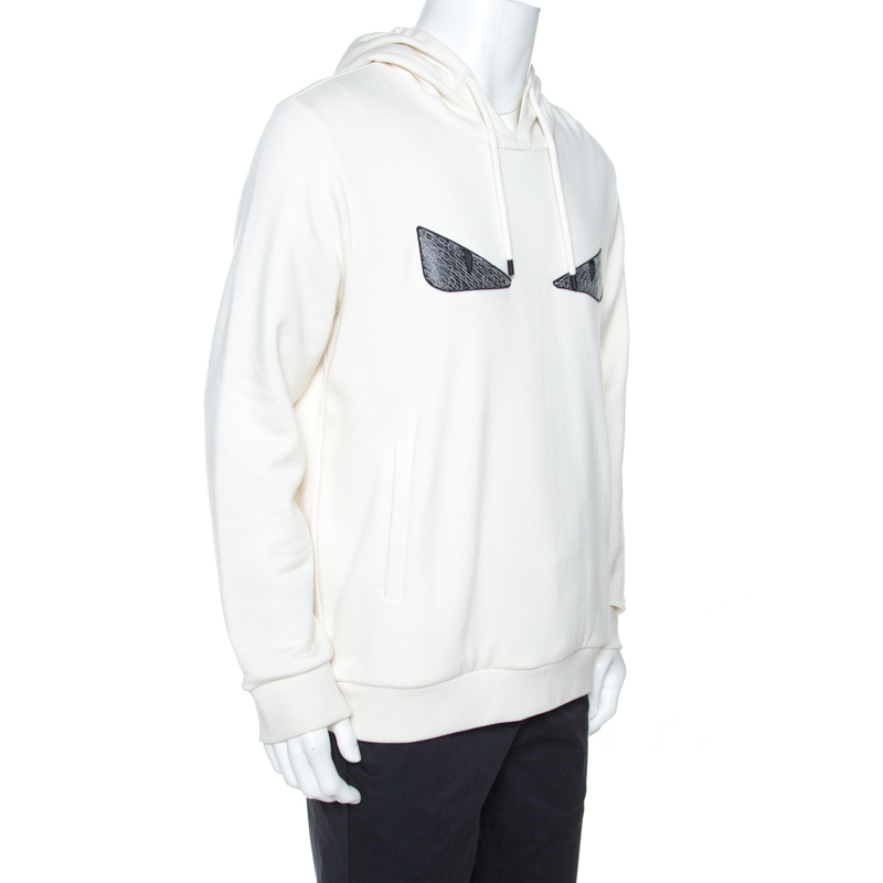 

Fendi Off White Bad Bugs Eye Applique Knit Hoodie